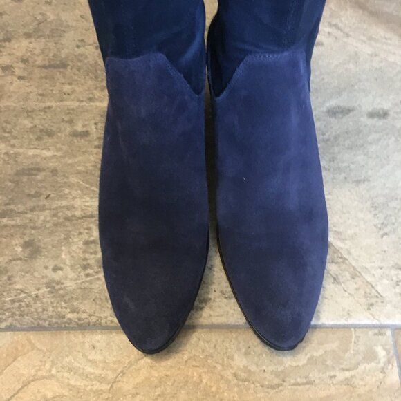 Bos. & Co. Navy Blue Witchy Rally Waterproof Pointy Toe Knee-High Boot - Picture 8 of 16